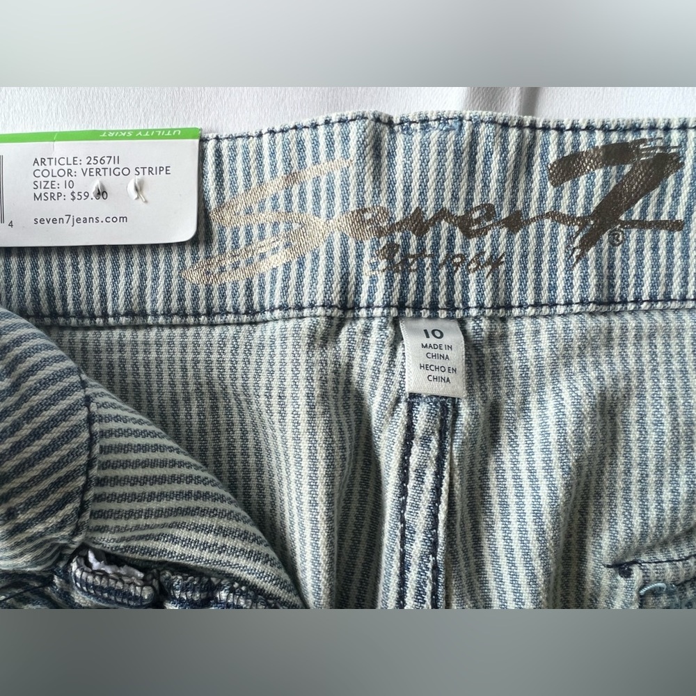 Seven7 - Front Patch Pocket Stretch Cotton Twill Utility Skirt Size: 10 > NWT - Picture 6 of 13